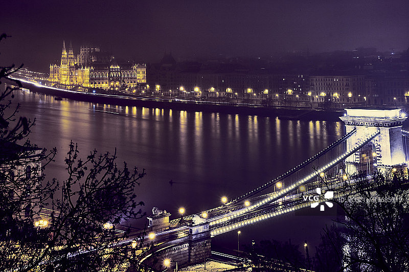 链子桥与匈牙利国会大厦图片素材
