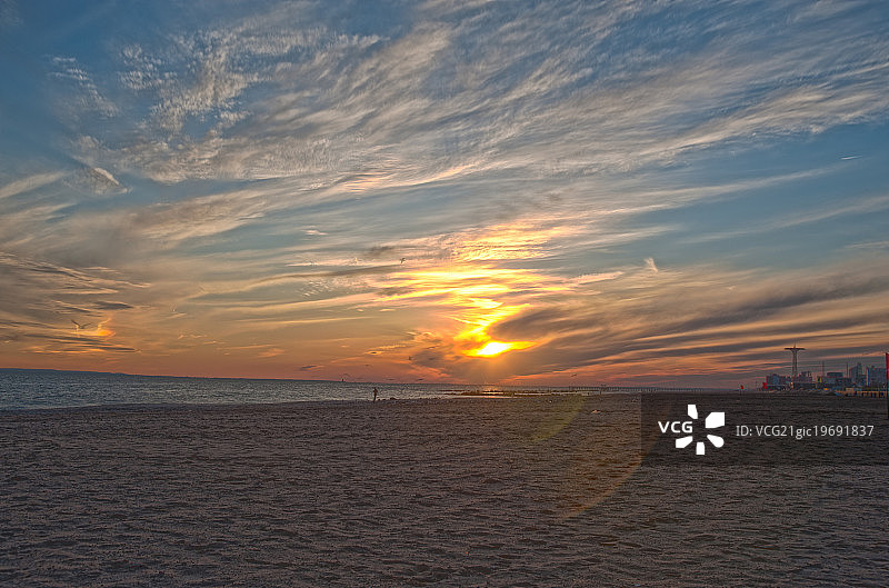 科尼岛日落图片素材