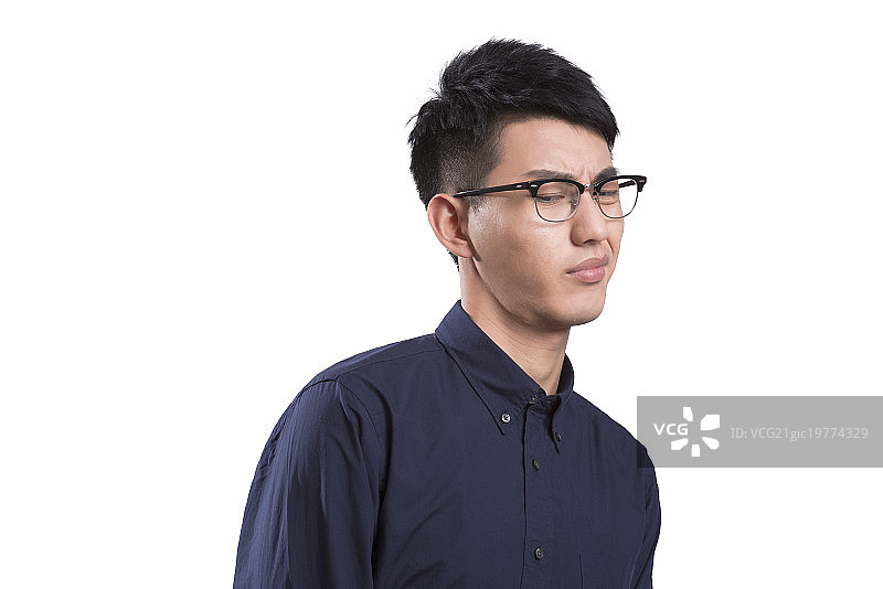 Portrait of young man disgusted图片素材