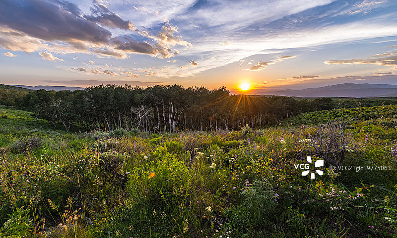 科迪勒拉山日落图片素材