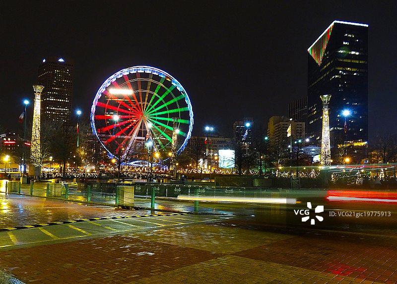 佐治亚州亚特兰大夜景摩天轮图片素材