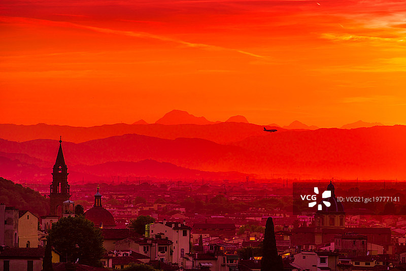 米开朗琪罗广场日落图片素材