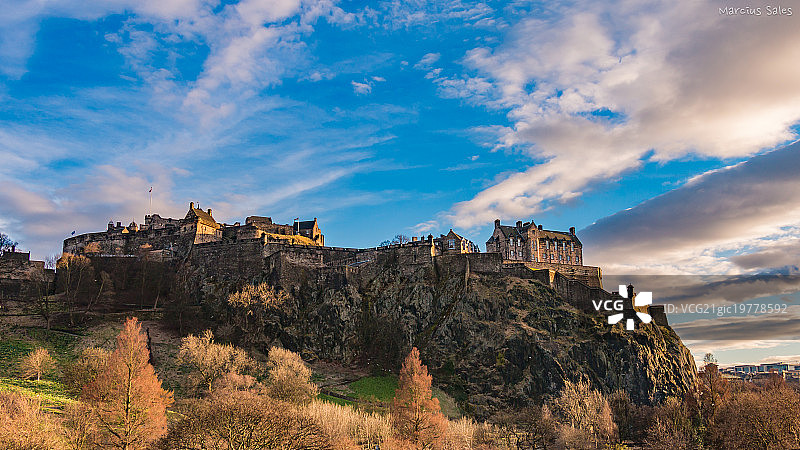 爱丁堡城堡日落景观图片素材