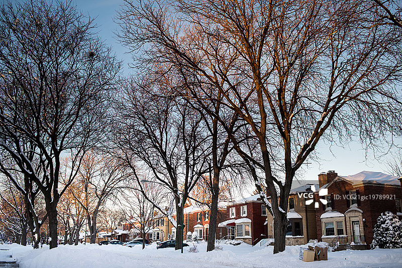 芝加哥比弗利雪景图片素材