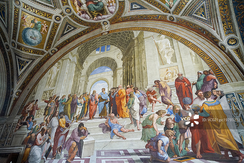 拉斐尔雅典学院Vatican Museums of Vatican City, Rome图片素材