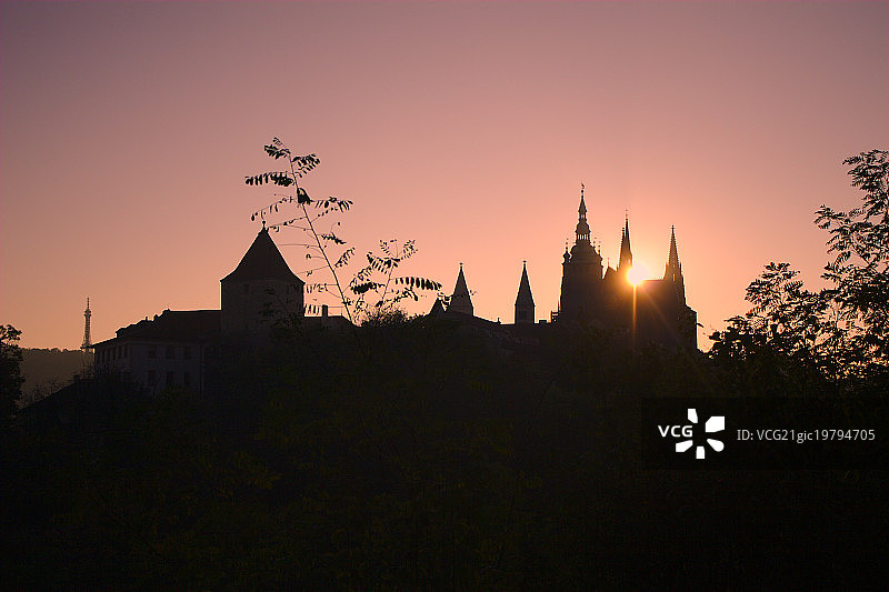 布拉格城堡日落时分图片素材