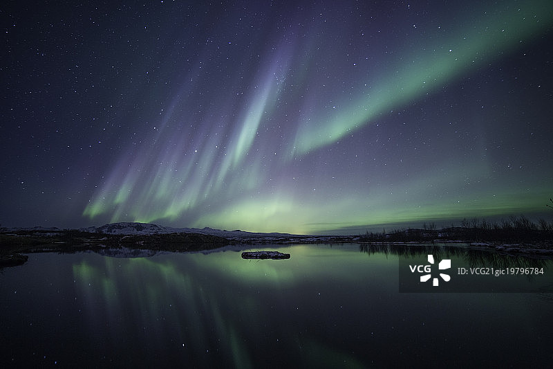 辛格韦德利国家公园上空的极光图片素材
