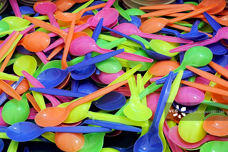 彩色塑料勺子图片素材