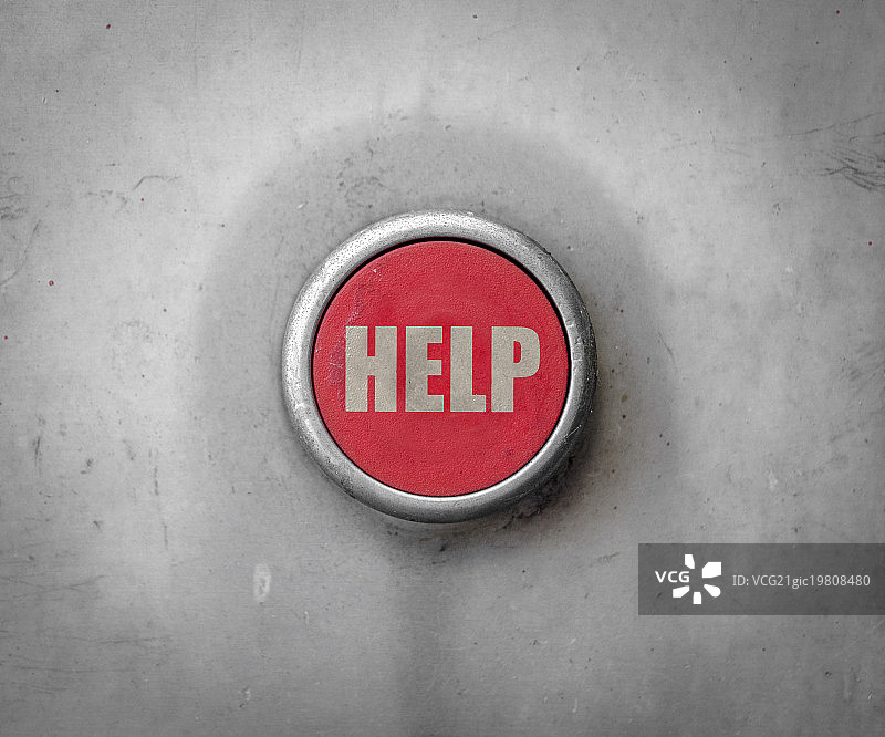 复古红色工业帮助按钮图片素材