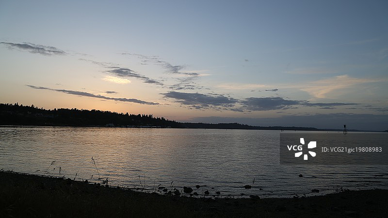 普吉特海湾日落图片素材