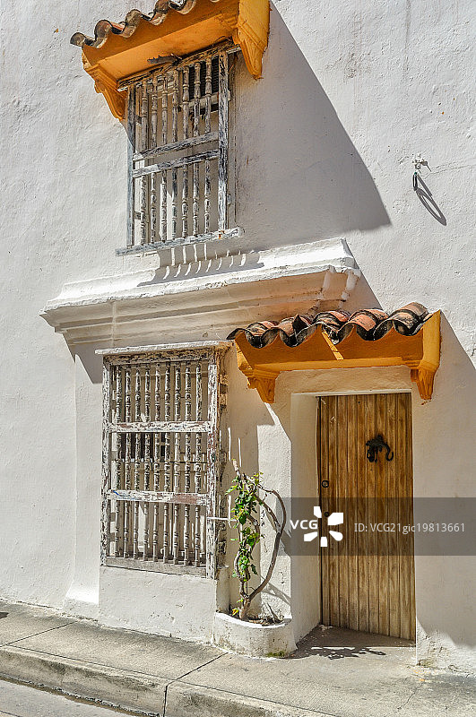 哥伦比亚卡塔赫纳老建筑图片素材