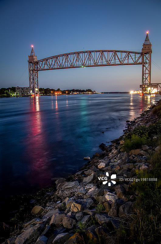 科德角运河的火车桥图片素材