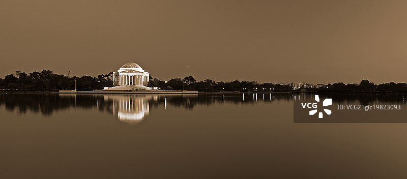 杰斐逊纪念堂夜景图片素材