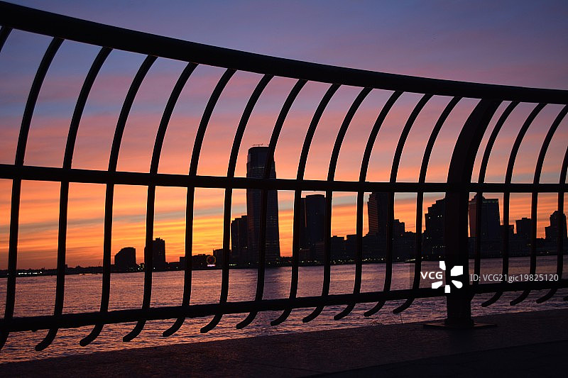 新泽西州泽西市日落图片素材