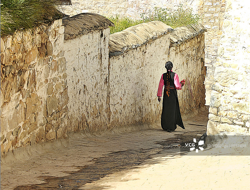 哲蚌寺的背影图片素材