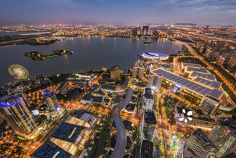 苏州金鸡湖风光带图片素材