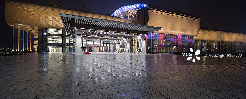 杭州会展城G20峰会建筑夜景图片素材