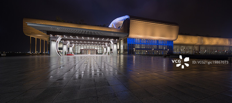 杭州会展城G20峰会建筑夜景图片素材