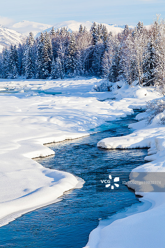 冬季禾木雪乡风光图片素材