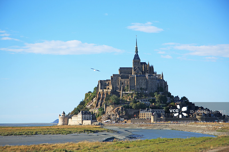 法国诺曼底圣米歇尔山（联合国教科文组织世界遗产）图片素材