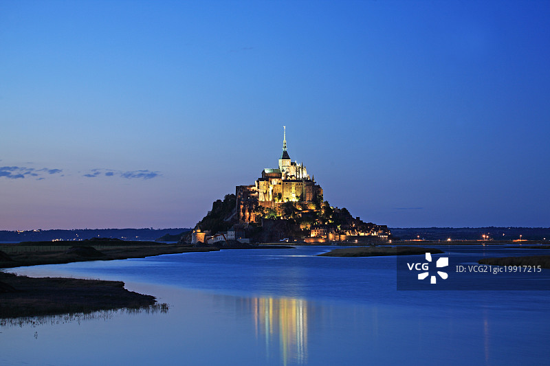 法国诺曼底圣米歇尔山（联合国教科文组织世界遗产）图片素材