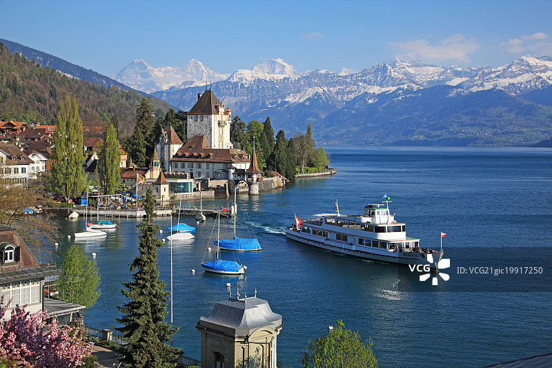 瑞士伯尔尼州图恩湖图片素材