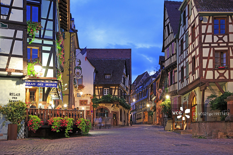 法国阿尔萨斯上莱茵省里克维葡萄酒之路图片素材