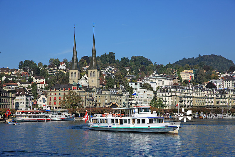 瑞士琉森琉森湖风光图片素材