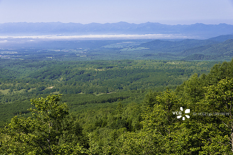 从带广小猪毛原观测站俯瞰十胜平原图片素材