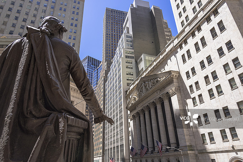 美国纽约曼哈顿下城华尔街社区图片素材