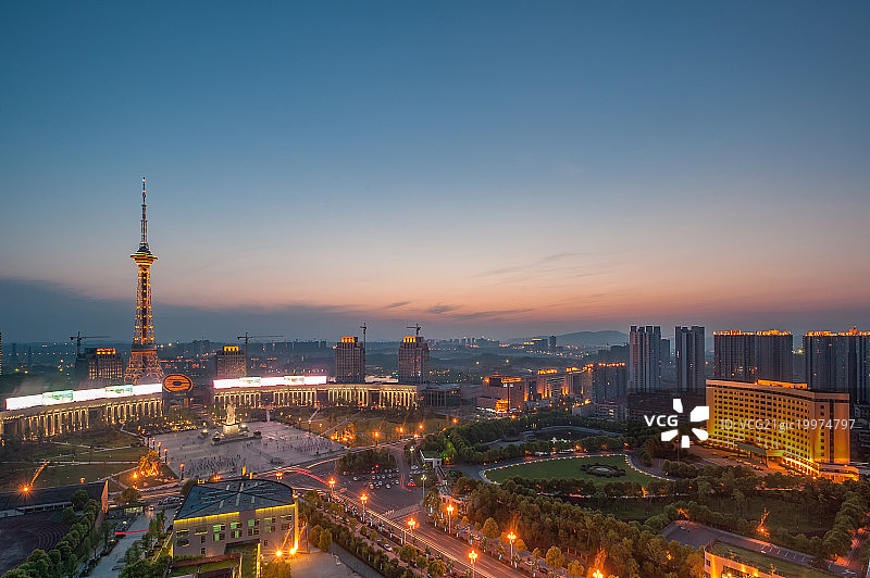 炎帝广场夜景图片素材