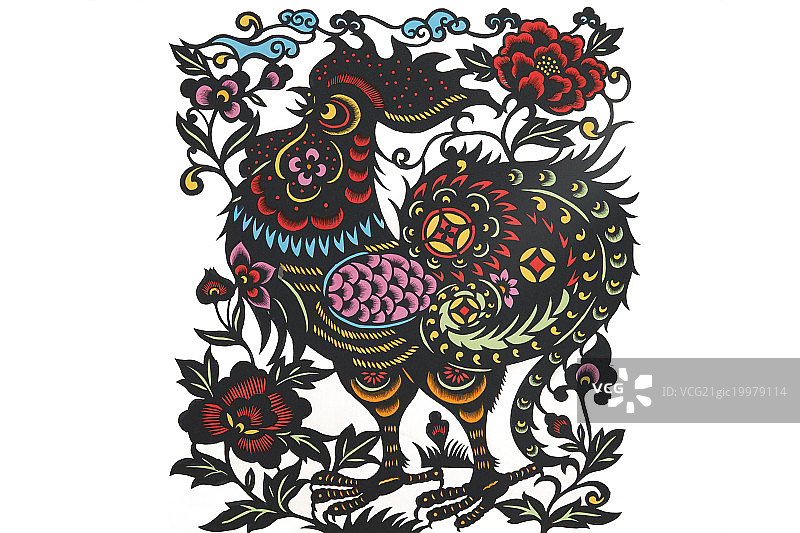 剪纸鸡图片素材