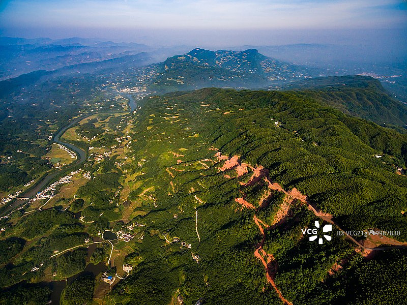 航拍四川蜀南竹海的清晨图片素材