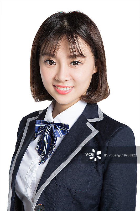 portrait of young beautiful chinese student图片素材