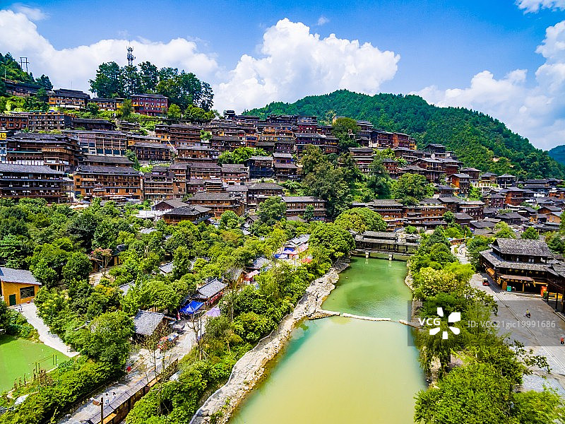 航拍西江千户苗寨风光图片素材