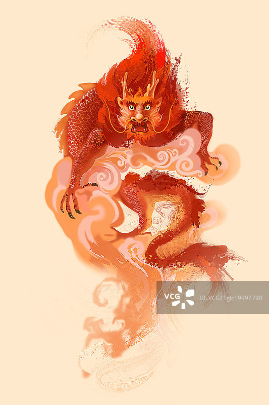 中国龙插画图片素材