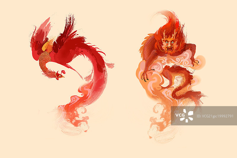 龙凤插画图片素材