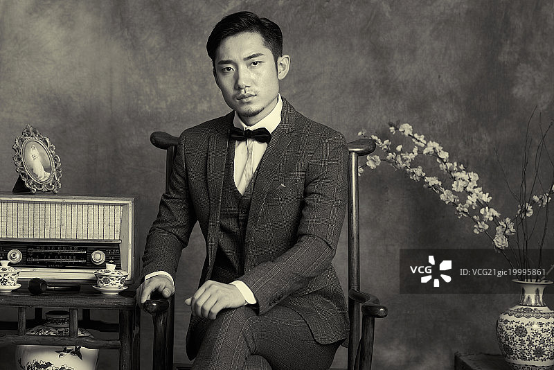 复古青年男人图片素材