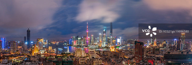 上海城市风光夜景图片素材