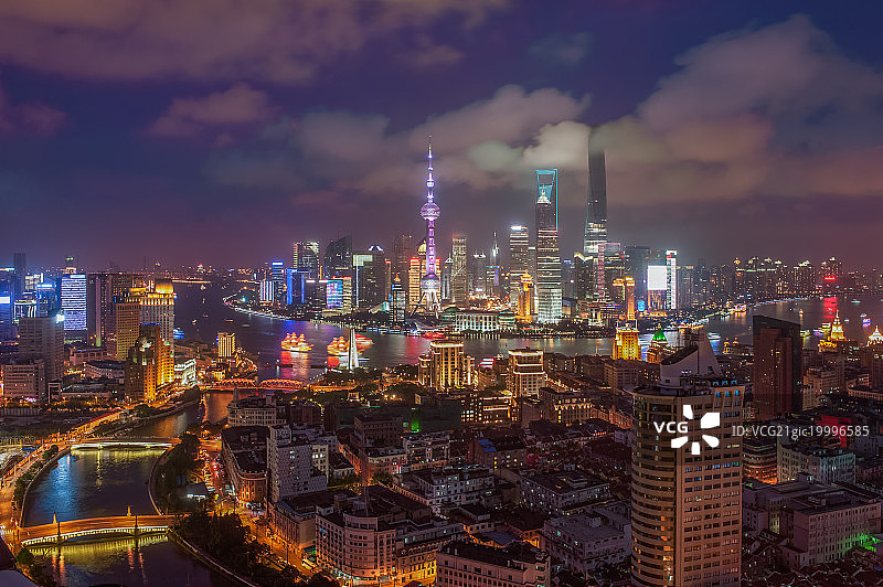 上海城市风光夜景图片素材