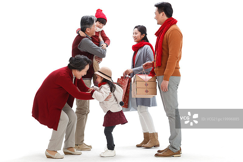 幸福家庭过新年图片素材