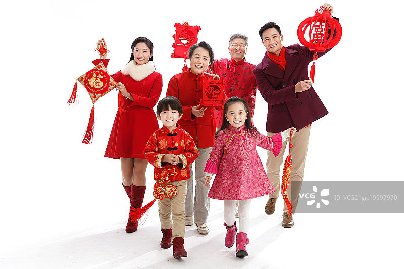 幸福家庭过新年图片素材