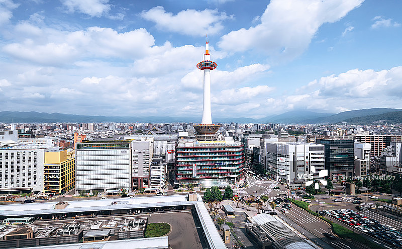 京都塔和京都CBD图片素材
