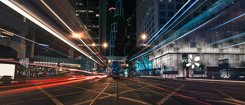 香港上环道路城市夜景图片素材
