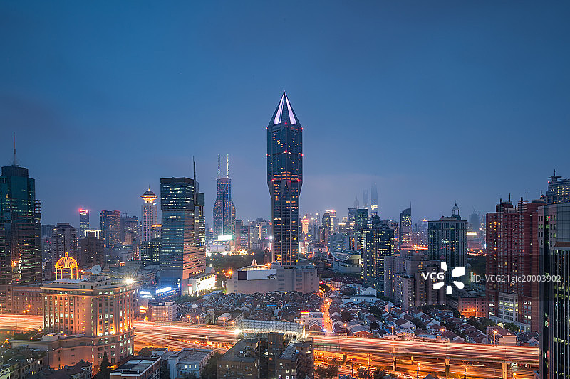 上海城市风光夜景图片素材