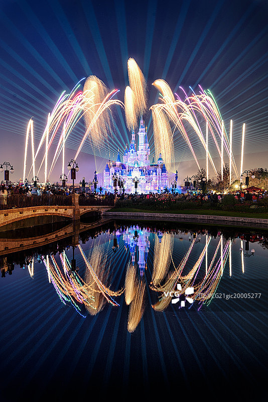 上海迪士尼烟花图片素材
