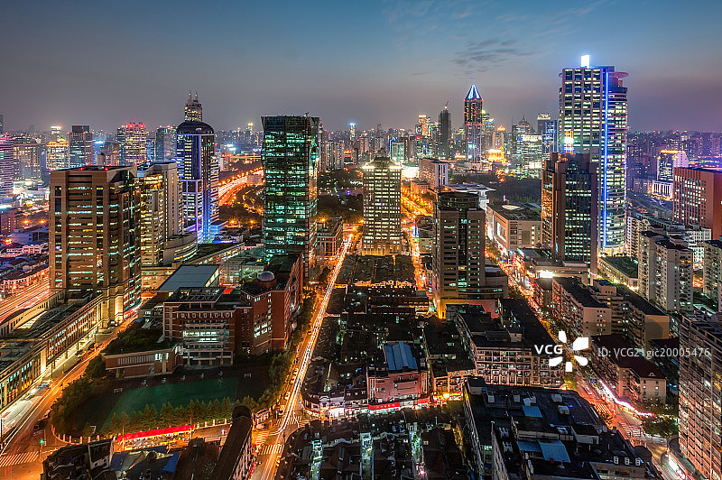 上海城市风光夜景图片素材