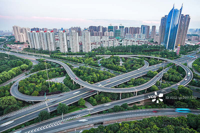江苏省无锡立交桥及城市建筑图片素材