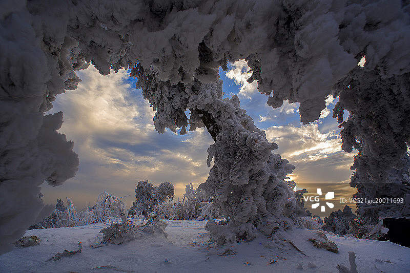 湖南省衡阳衡山雪景图片素材