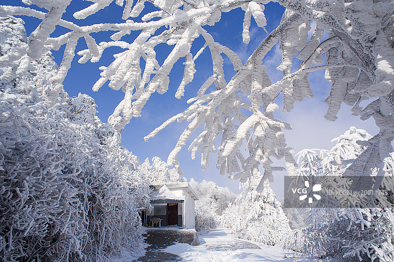 湖南省衡阳衡山雪景图片素材